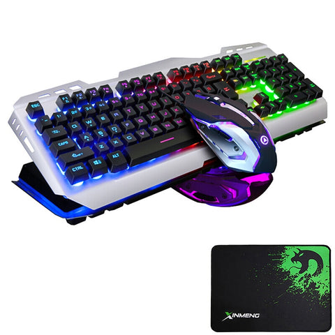 V1 Wired Rainbow LED Backlit Ergonomic Usb Gaming Keyboard