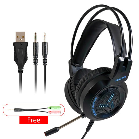 Game Headset With Virtual Surround Sound USB Music Audio Headphones