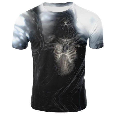 2019 Men T Shirts Voodoo Design Short Sleeve Casual 3D Tops Hipster Flower Skull T-shirt for men
