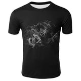 2019 Men T Shirts Voodoo Design Short Sleeve Casual 3D Tops Hipster Flower Skull T-shirt for men